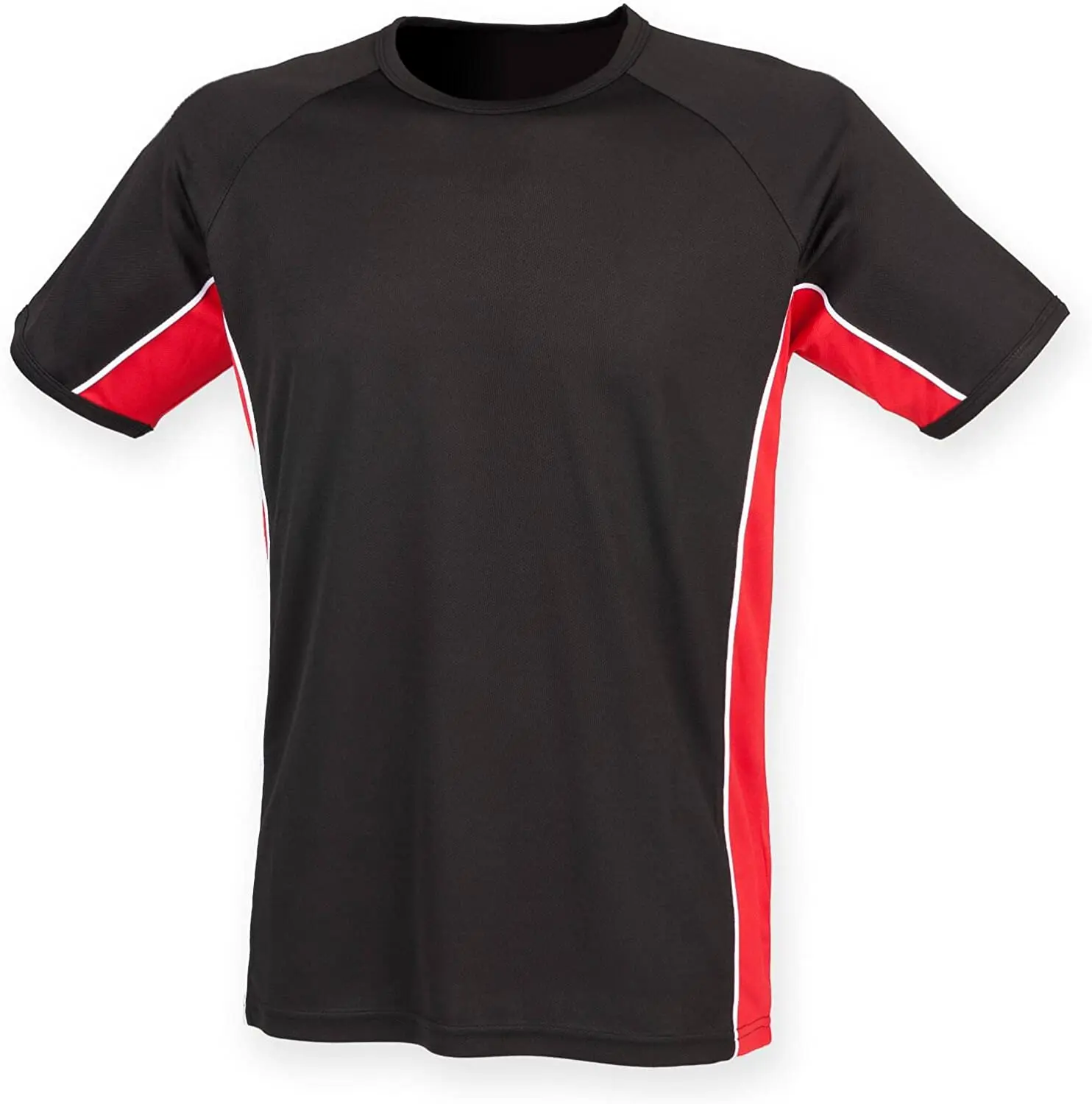 Side Panel Cut and Sew T-Shirt Block Side Panel Cotton T Shirt Short Sleeve Sports Side Panel T-Shirt