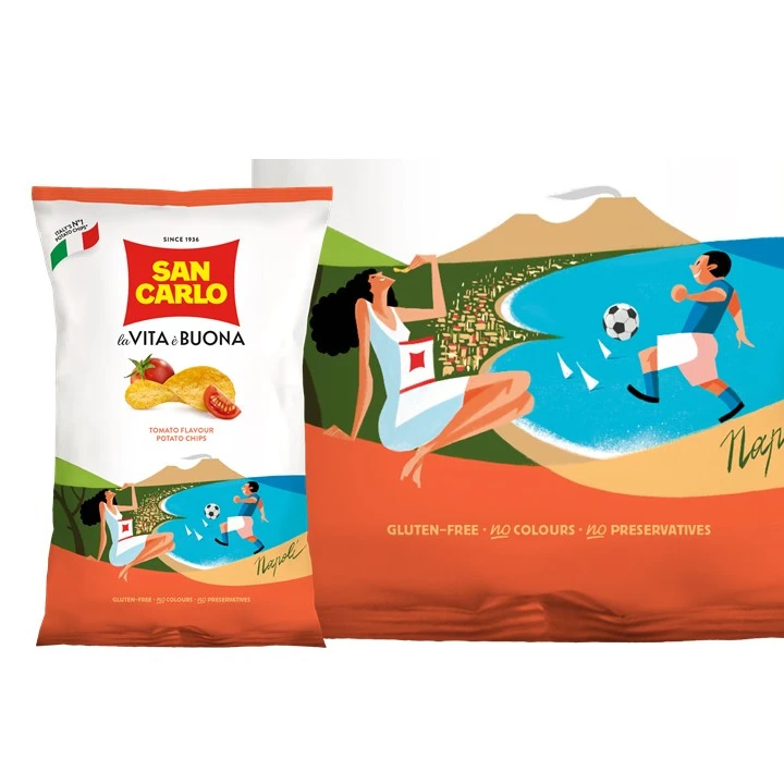 Made in Italy San Carlo sweet Italian cherry tomato potato chips tomato flavor gr 150