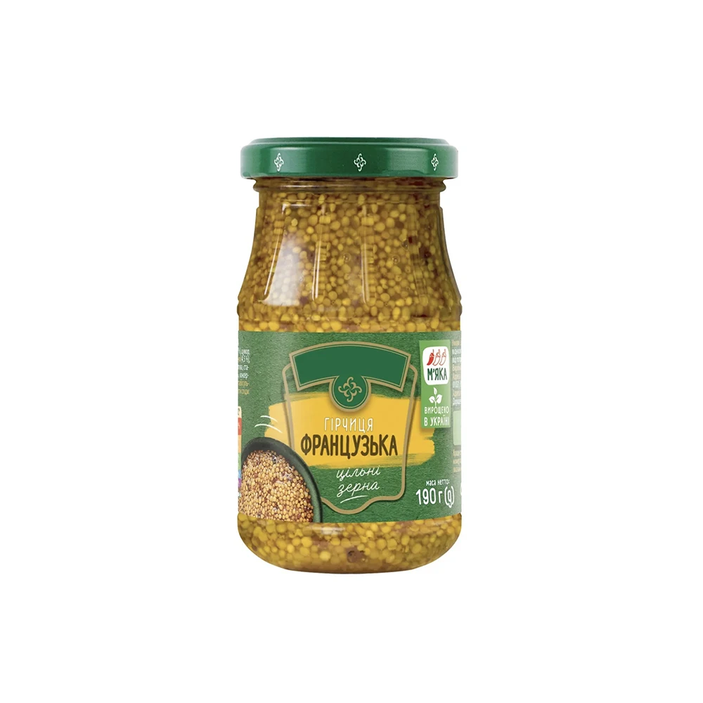 Whole grain mustard in 190g Glass Jar, HALAL, ISO, 6 Months Shelf Life