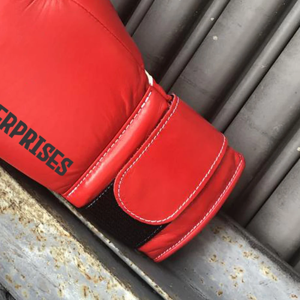 Натуральная кожа 100% натуральная Профессиональная Изготовленная на заказ логос красная oem (изготовитель комплектного оборудования) высоко-качественная боксерские перчатки обучение с застежкой-липучкой