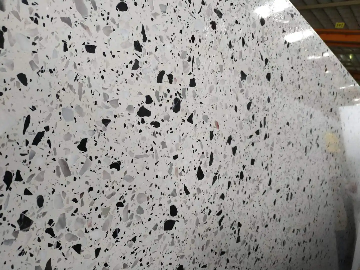 Artificial stone white slabs modern style terrazzo design suitable for bathroom vanities