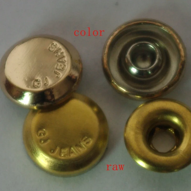9.5mm high edge  light  gold metal badge jeans denim studs rivet