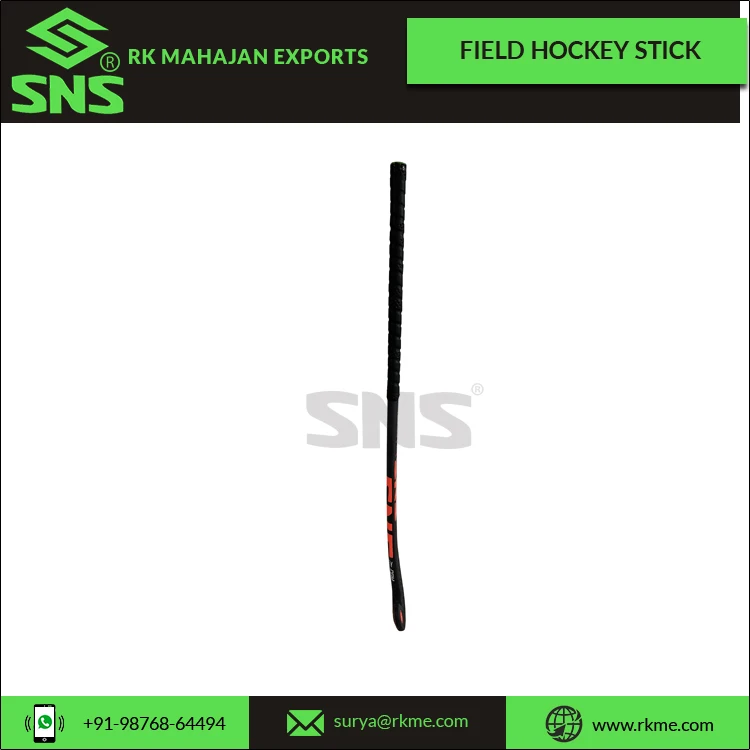 90% Carbon 5% Fiberglass and 5% Kevlar Made 3K Carbon Weave Layered Premium Customisable Field Hockey Stick