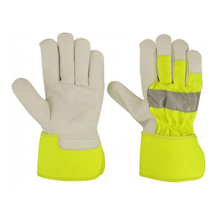 New Design Leather Working Gloves For Online Sale Strip Cotton Work Gloves For Hard Work
