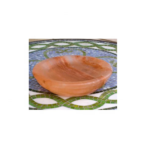 premium quality Himalayan Natural Pink Salt Serving Plates Bowls  salt dinnerware OEM ODM style customization logo