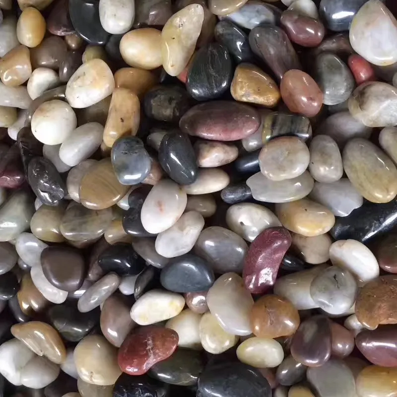 Natural multicolor mixed color polished pebbles river rock stone for aquarium landscaping