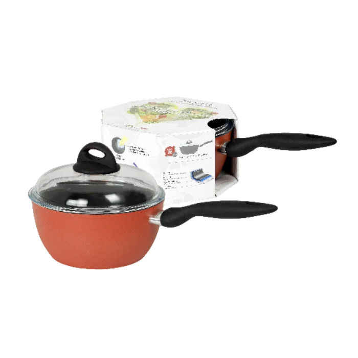 Famous Italy Marca non-stick super quality 3 layer heat resistant 20cm sauce pan with lid