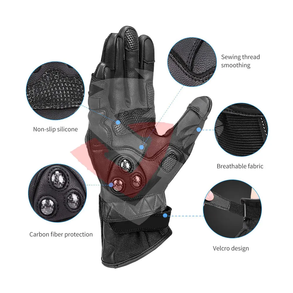 Водонепроницаемые мотоциклетные перчатки для мотокросса Кожаные Перчатки мотоциклистов с закрытыми пальцами уличные новые спортивные гонок