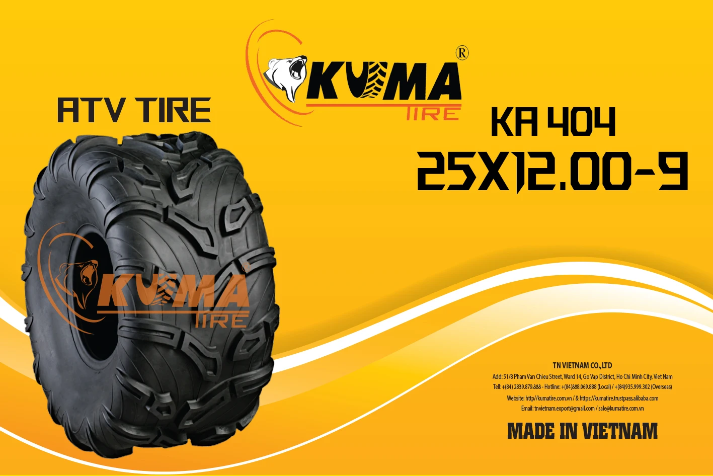ATV Tyre 25x12-9 Tubeless All Terrain - ATV tires Vietnam High Quality