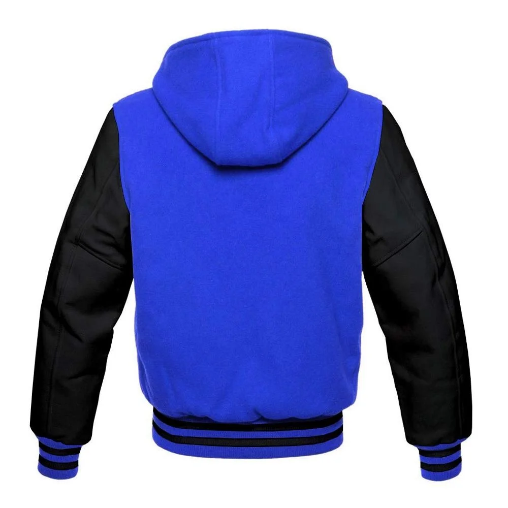 Куртка с капюшоном логотипом на заказ кожаные рукава