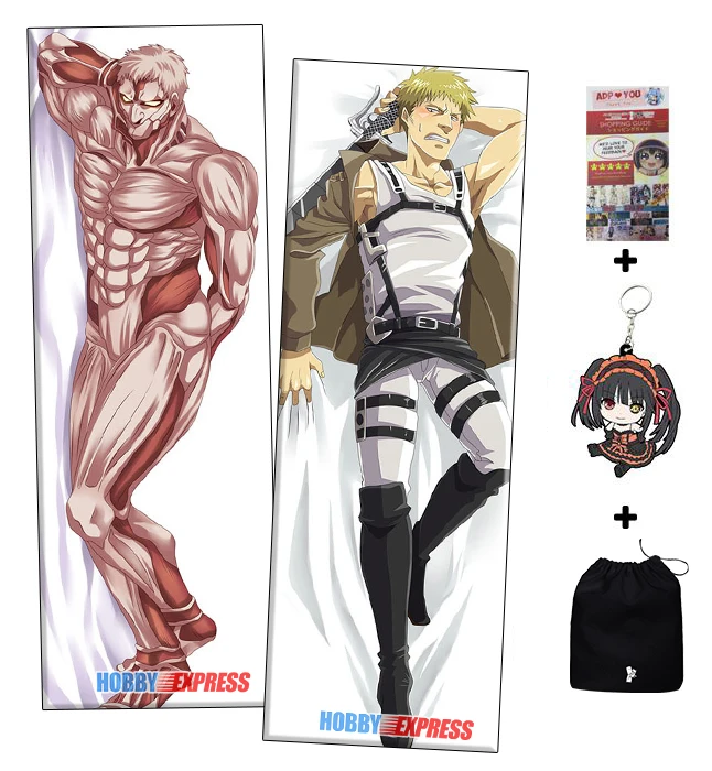ADP Anime Dakimakura Japanese Otaku Waifu Hugging Body Pillow Cover Case Double-sided Attack on Titan Levi Ackerman Erwin Smith