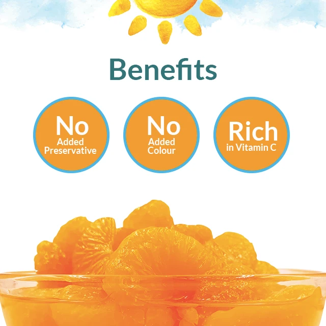 Hot Sale Cheap Canned Mandarin Orange Sacs in Juice Syrup, Bulk Supplier Fruit Ingredients Dole Natural Sweet Preserved