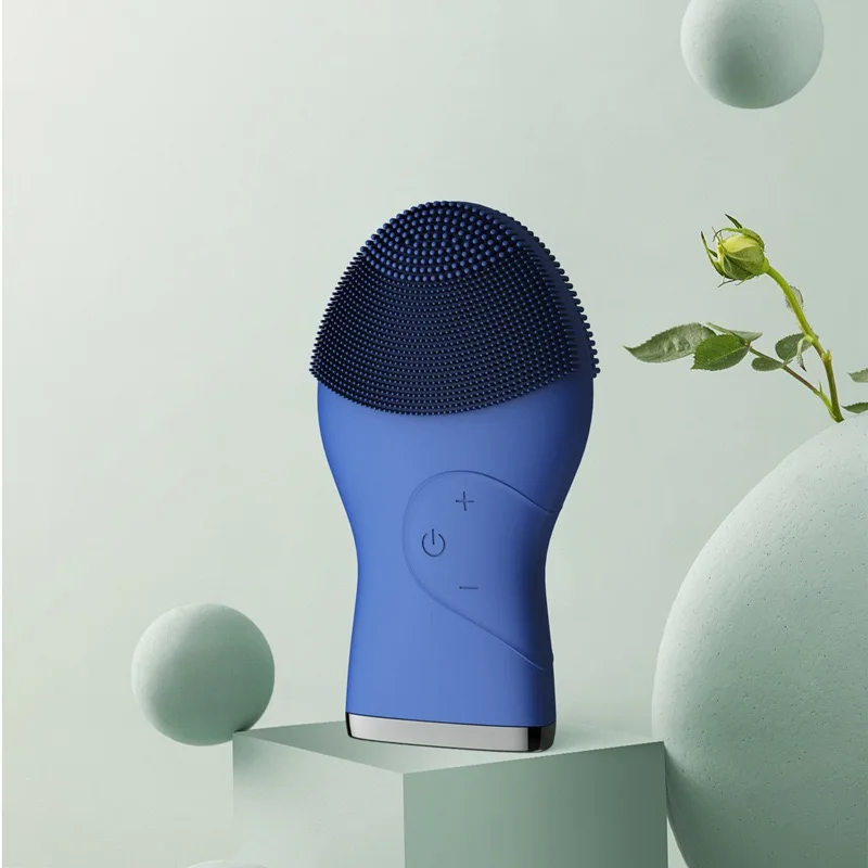 Ultrasonic Mini Portable Rechargeable Face brush Private Label Waterproof Sonic Electric Silicone Facial Cleansing Brush