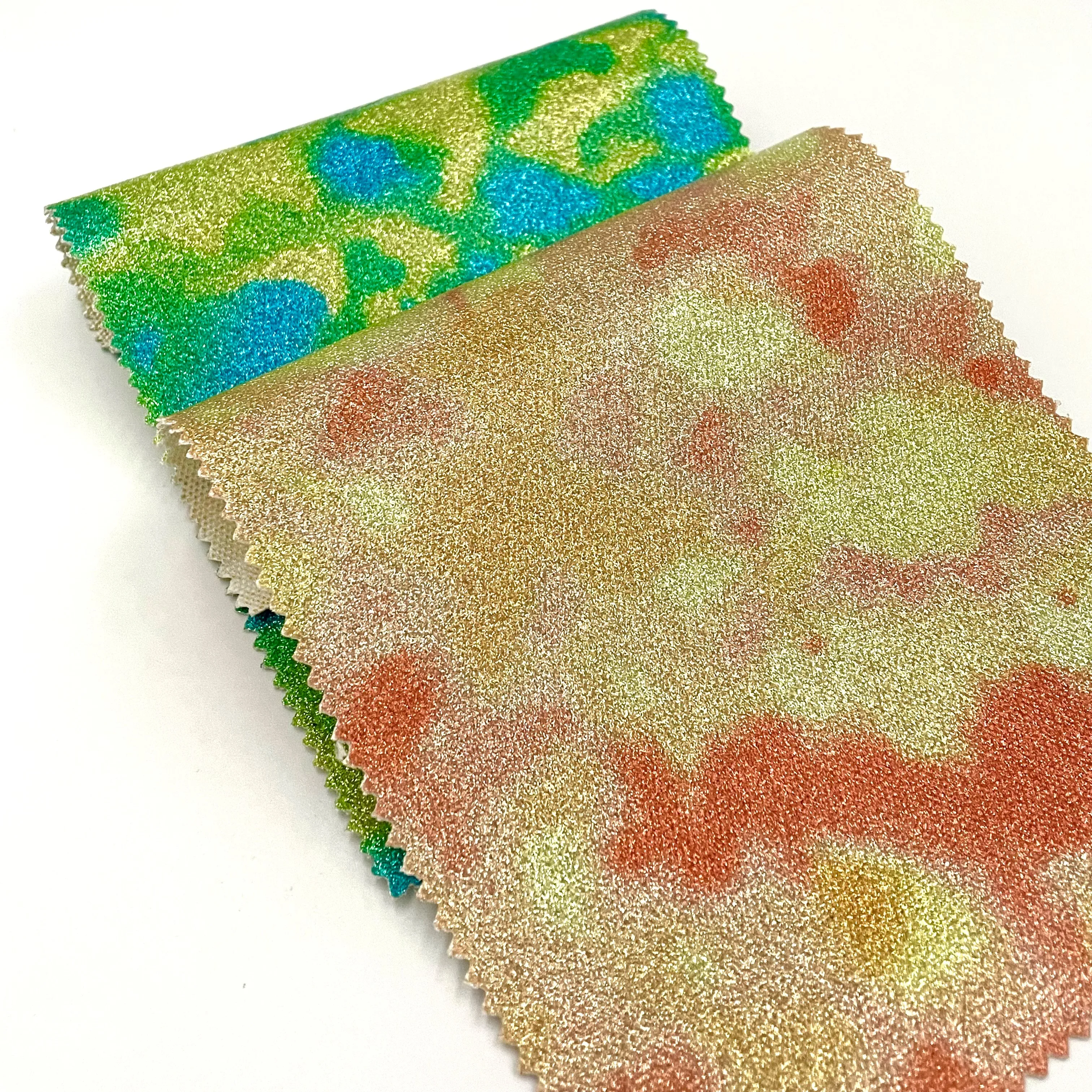 EPO Высококачественная 100% хлопчатобумажная ткань с уникальной блестящей лазерной пленкой, перенесенной дизайн для штор