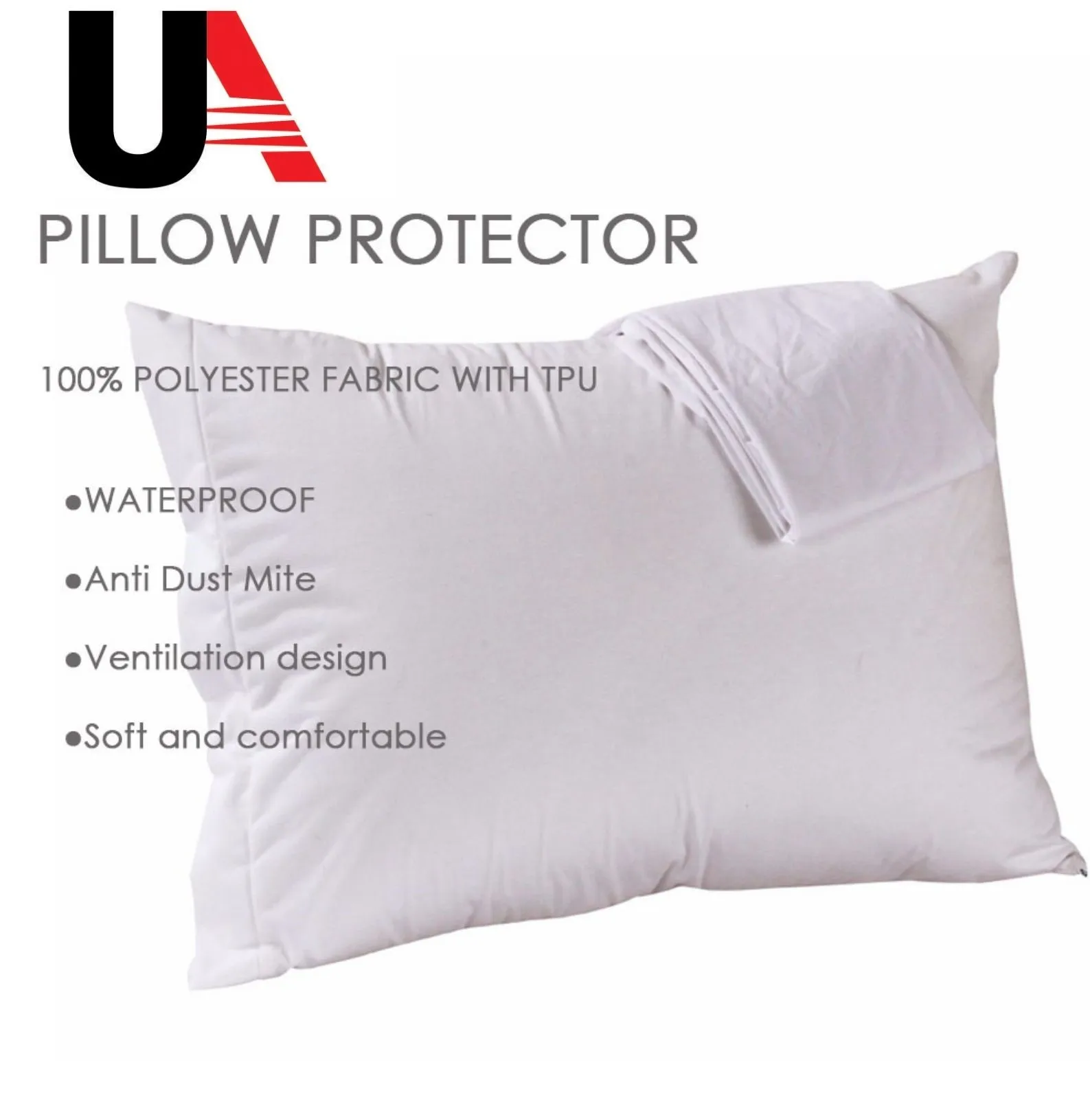 Amazon Basics Hypoallergenic Protector Cover Pillow Case Oeko-Tex Cass 1 100% Polyester waterproof pillow protector
