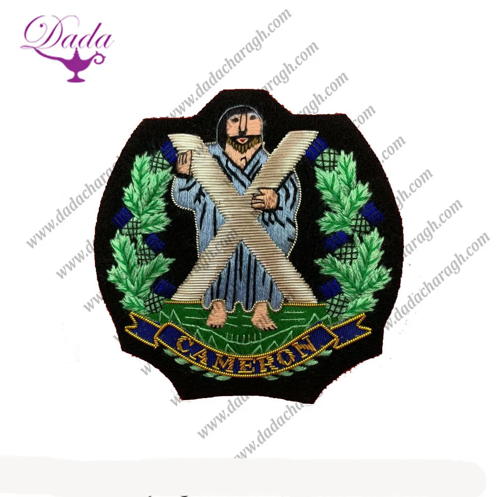 Оптовые поставщики значок для блейзера от Queen Own Highlanders проволочный из слитка 10 5 см x
