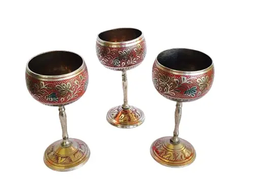 Дизайнерский латунный бокал ручной работы для вина Королевский круглой формы с блестящим полированным бокалом клуба и бара