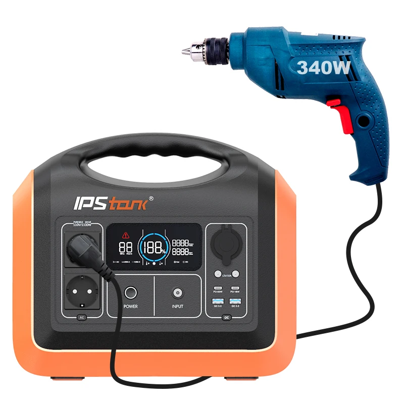 
OEM ODM IPStank Portable 600W/1100W 230V Solar Generator Lithium with AC Inverter 