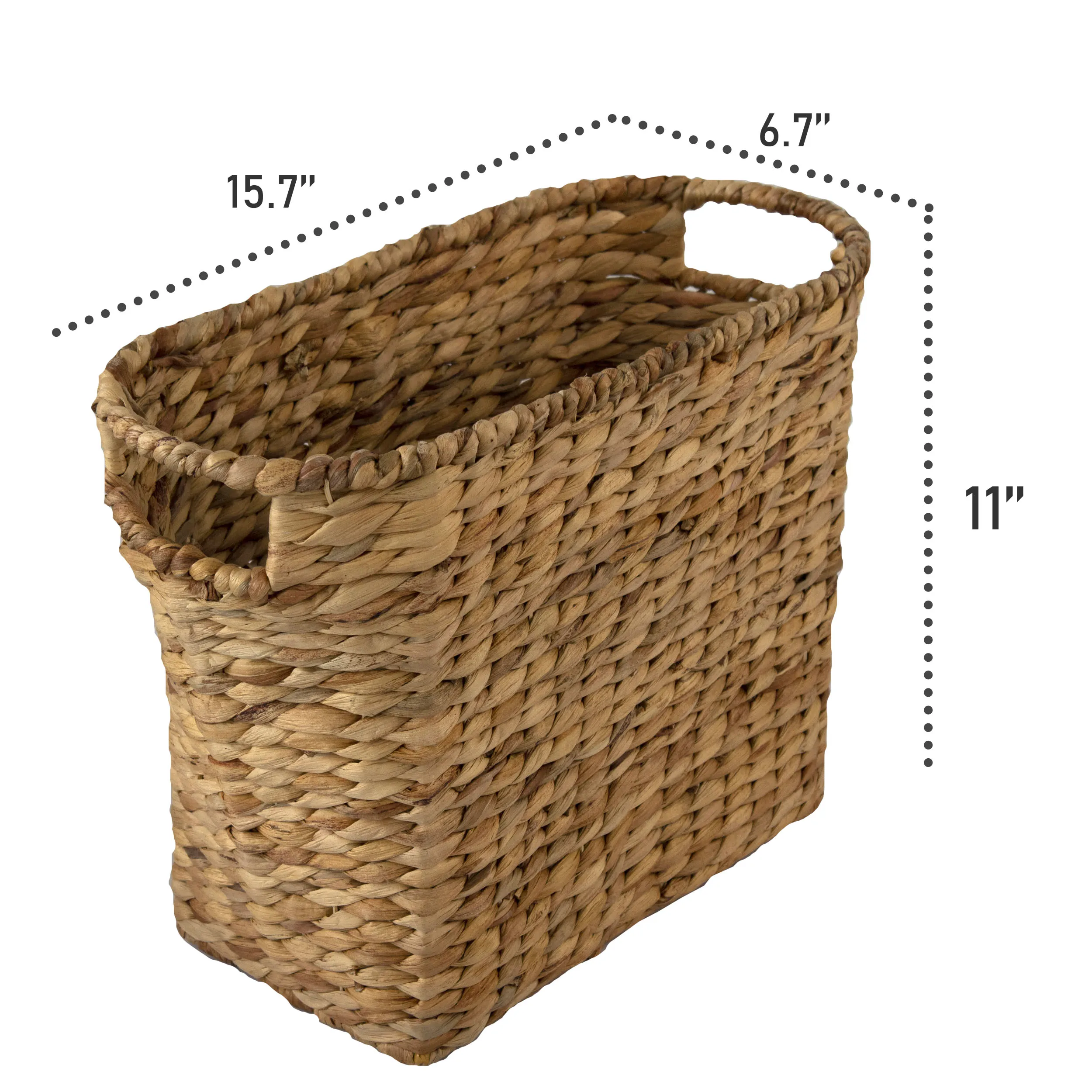 Natural Woven Water Hyacinth Deep Rectangle Storage Basket - Water Hyacinth Wicker Kitchen Storage Food Storage Laundry Baskets