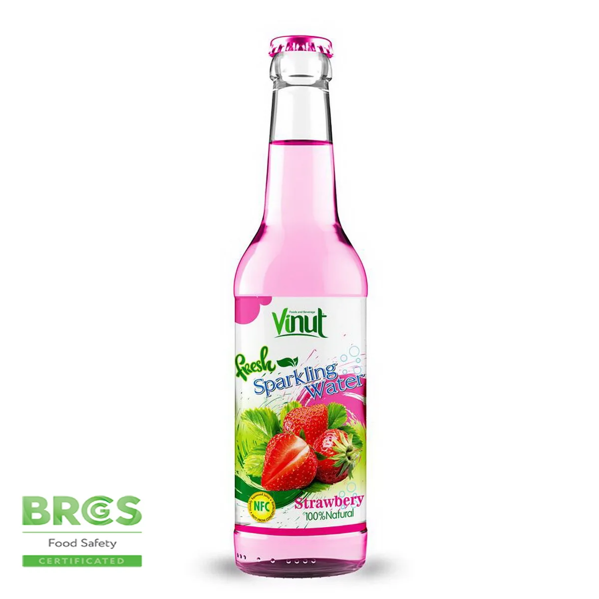 
500ml NAWON Bottle Fresh Strawberry juice Sparkling water 