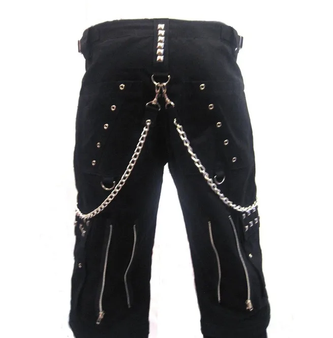 Metal Pyramid Studded Chains Zip Baggy Alternative Skater Pants Trousers in whole sale rates