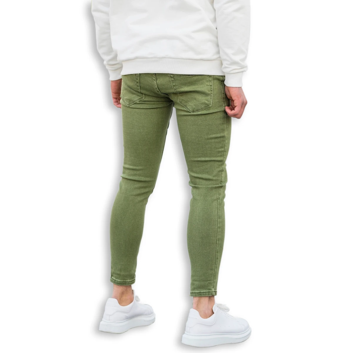 casual 100% cotton denim men basic skinny jeans in washed khaki man new style slim good best price wholesale offer trend 2020