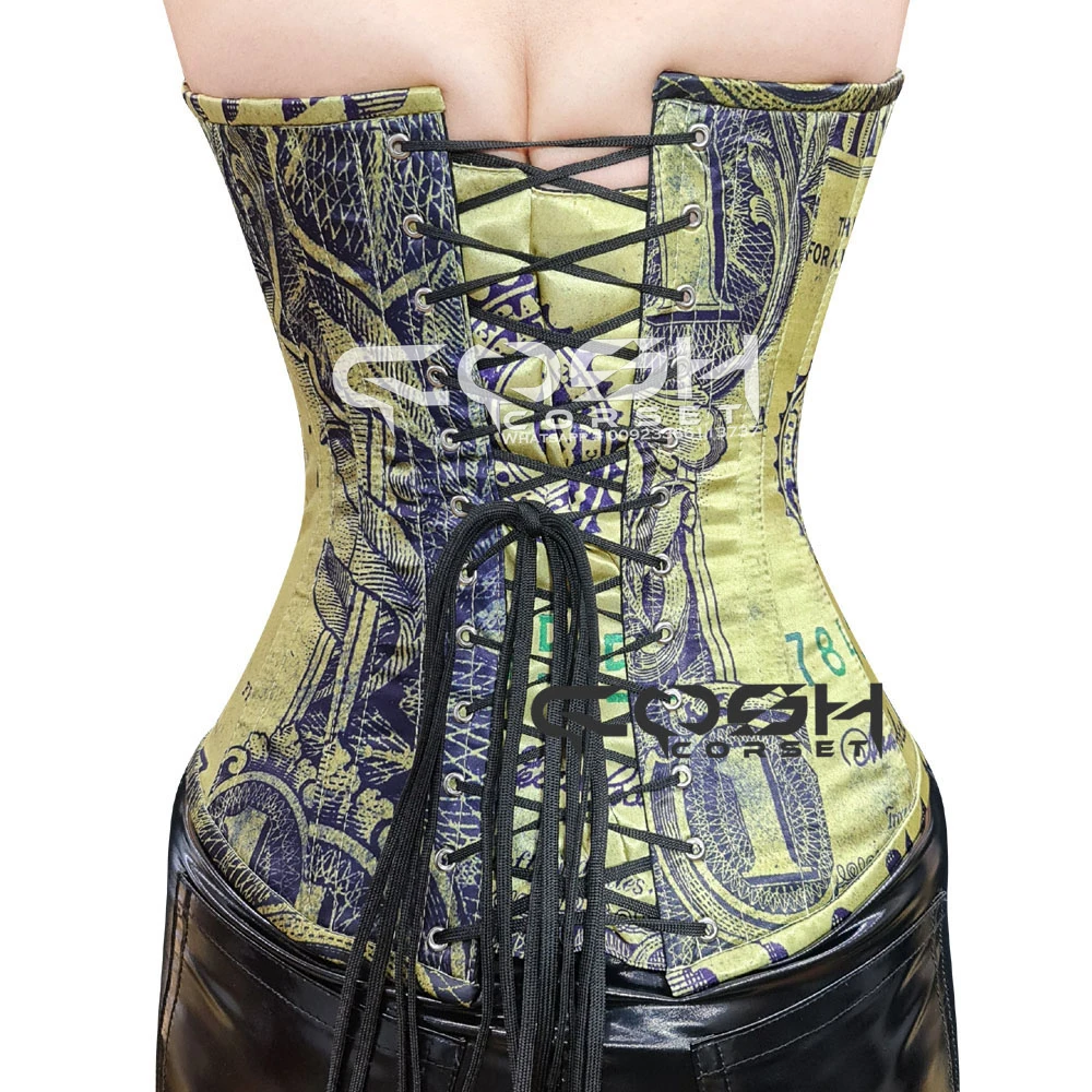 Wholesale New Arrival Best Selling Body Adjustable Shaper Digital Printed Sublimated Party Wear Satin Corset With pointy Cup