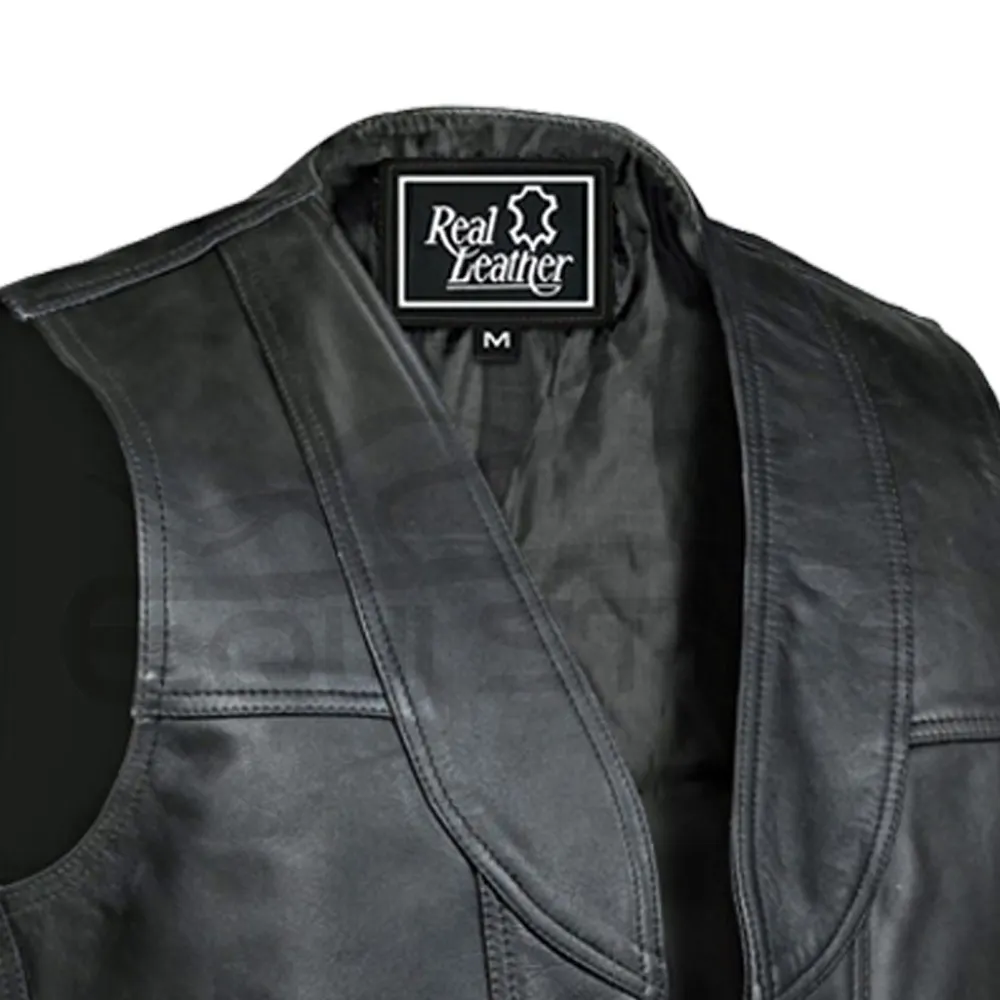 Motorcycle Vest Customized Design Real Cowhide Leather Vest Super Fitted XL Size Personalize Wholesale Multi pocket Moto Vest