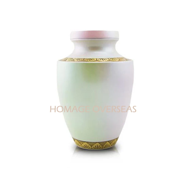 Funeral Metal Urns White Finished High Quantity Adult Urn