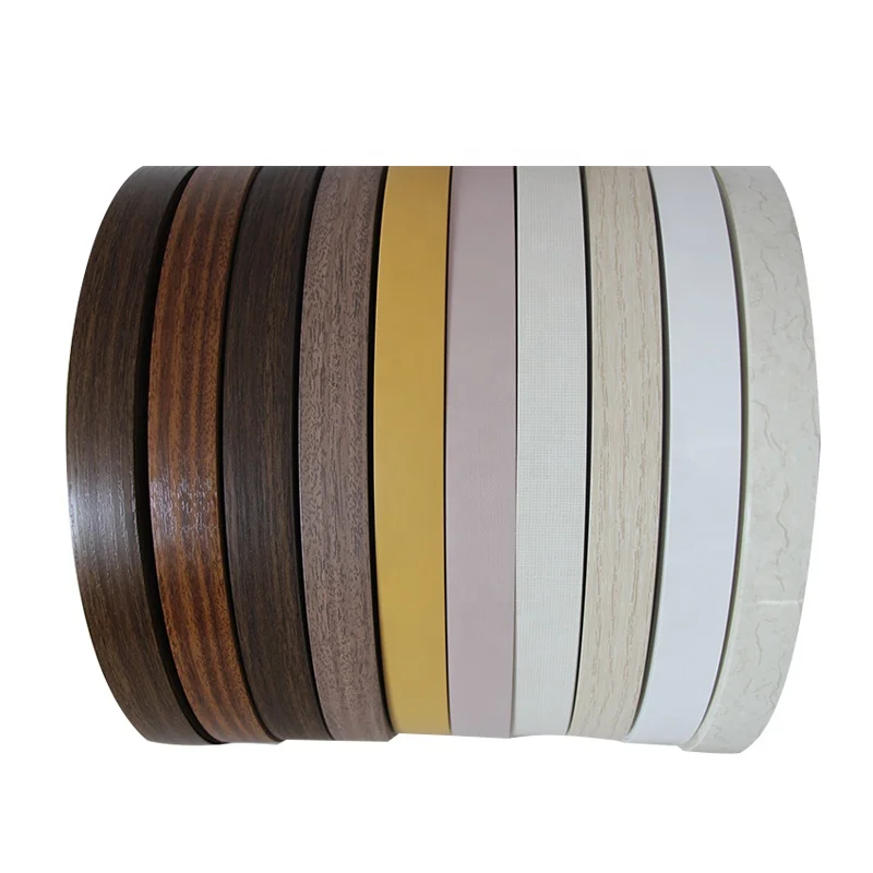 0.8mm 1.2mm  2.0mm 3.0mm thickness PVC  wood grain edge banding tape for closet cabinet door