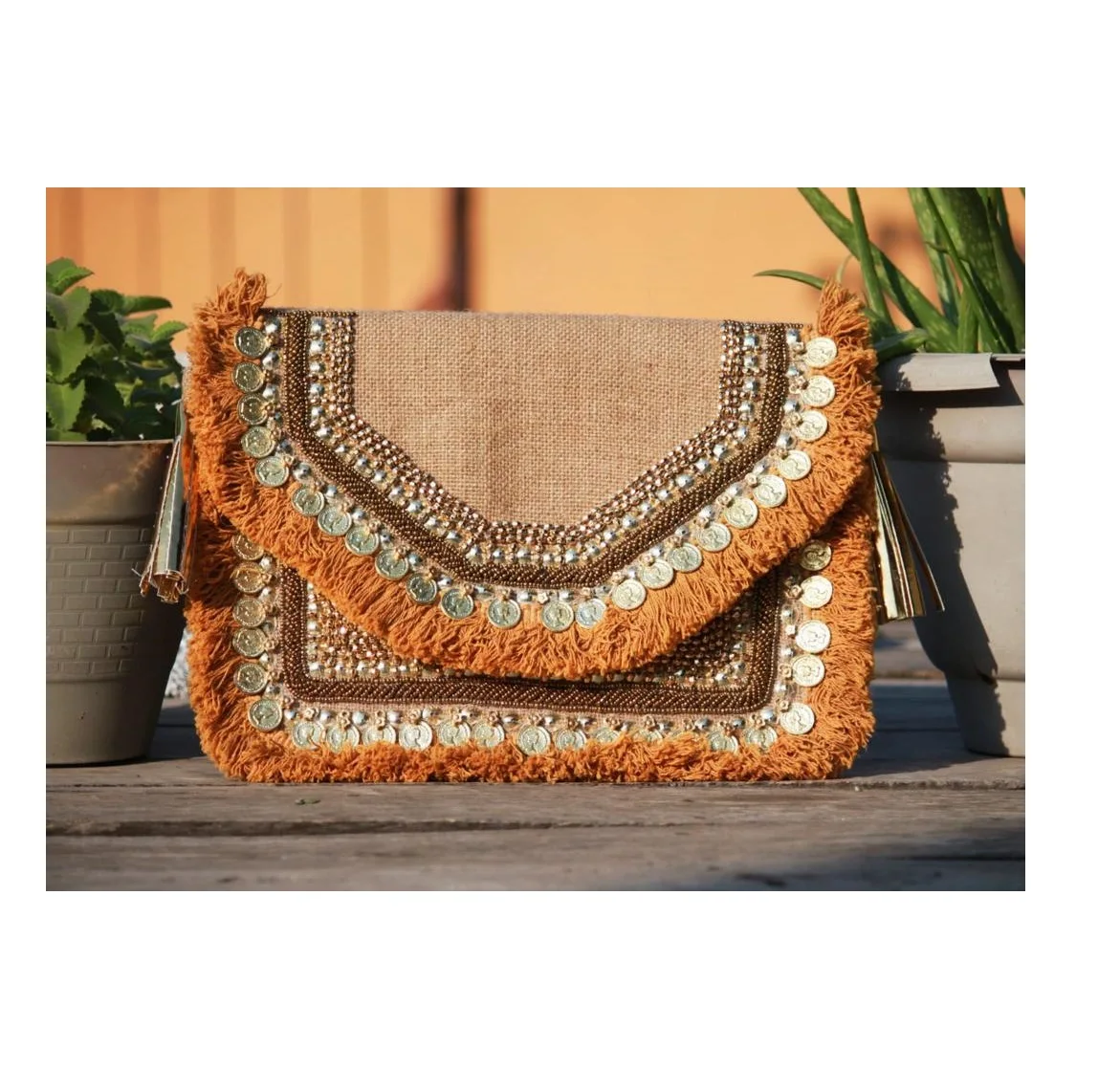 Tassel Embroidery Evening Party Clutch Bag for women Bag Boho Bohemian Gypsy Indian Style Bag