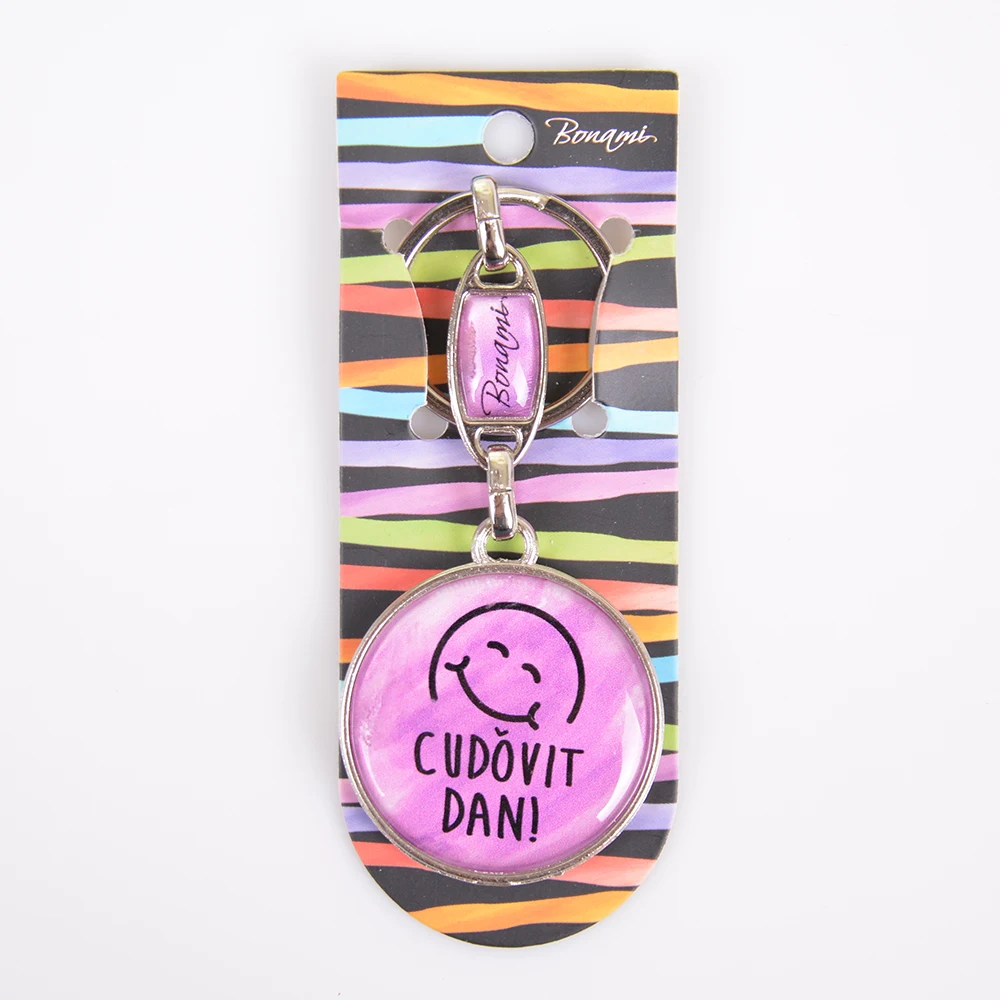 Double Side Rectangle Keyring with Epoxy customized