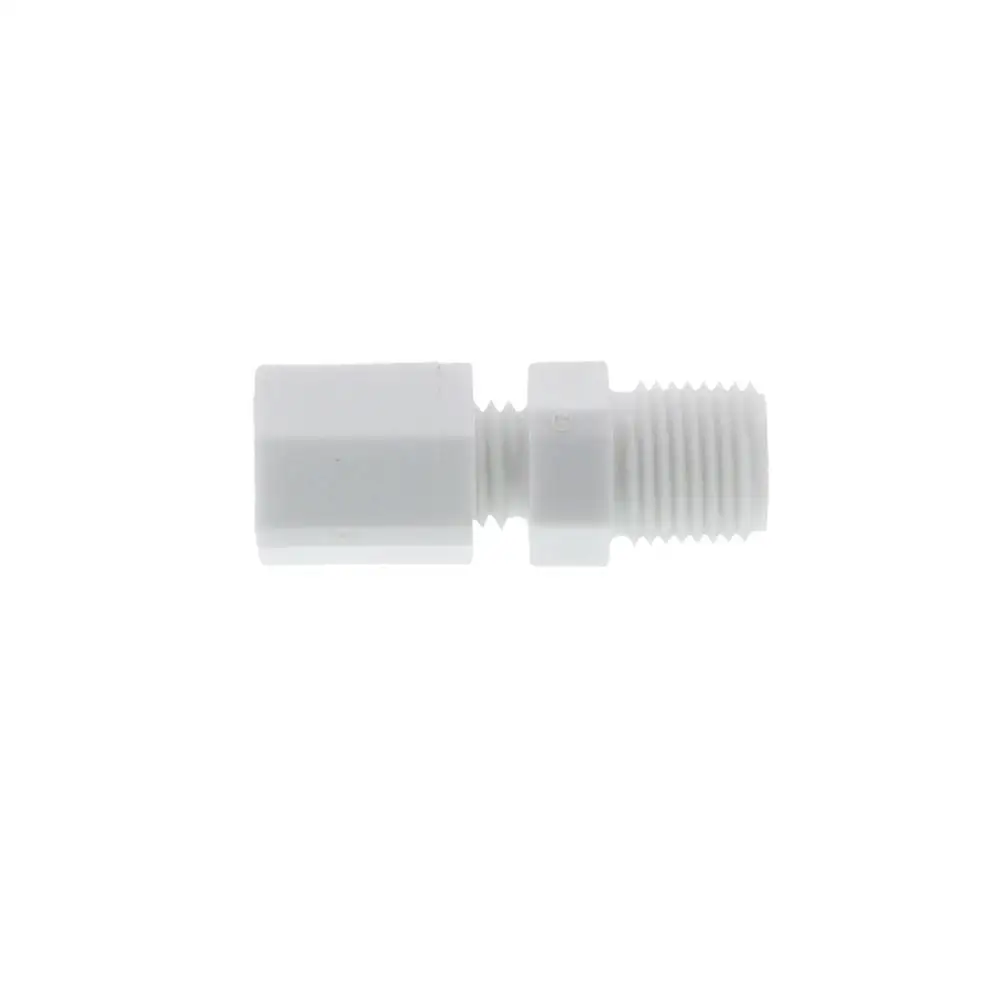 MPT -O Polypropylene Male Connector 1/8 OD Tube Fresh Water Systems US Based 10-2-2-P X 1/8 Thread Opaque White Equal Hexagon