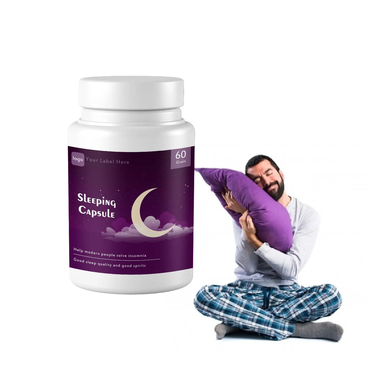 Natural formula with GABA and tryptophan Customized private labeling OEM ODM sleeping capsule