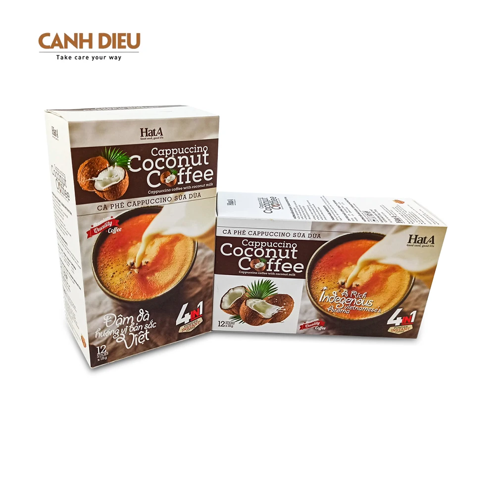 Instant Coffee/High Quality Cappuccino Coconut Coffee 216gram Hat A Cafe Brand,  Vietnamese Product
