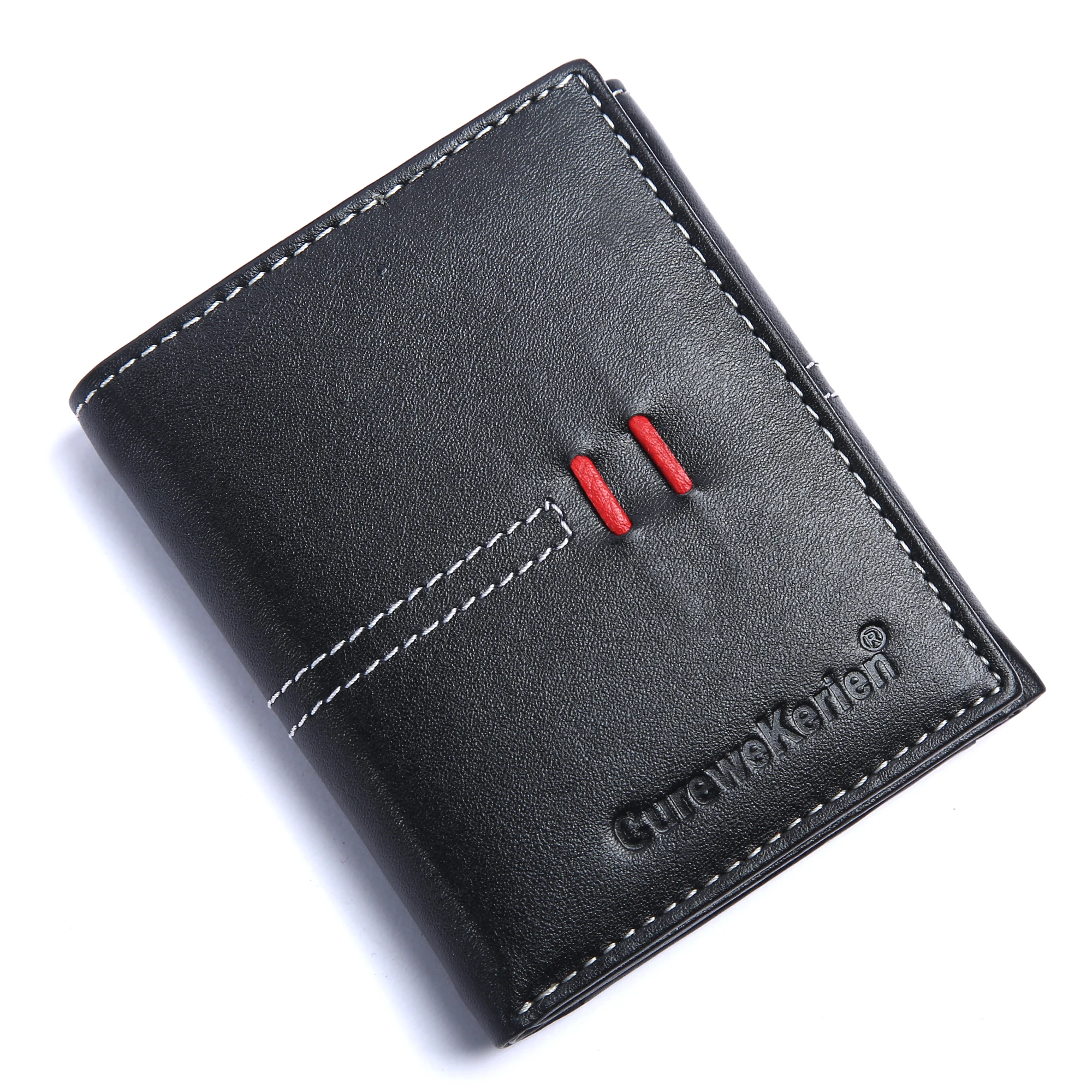 
Мужской кошелек тройного сложения из натуральной кожи с блокировкой RFID | Новый компактный кожаный кошелек 