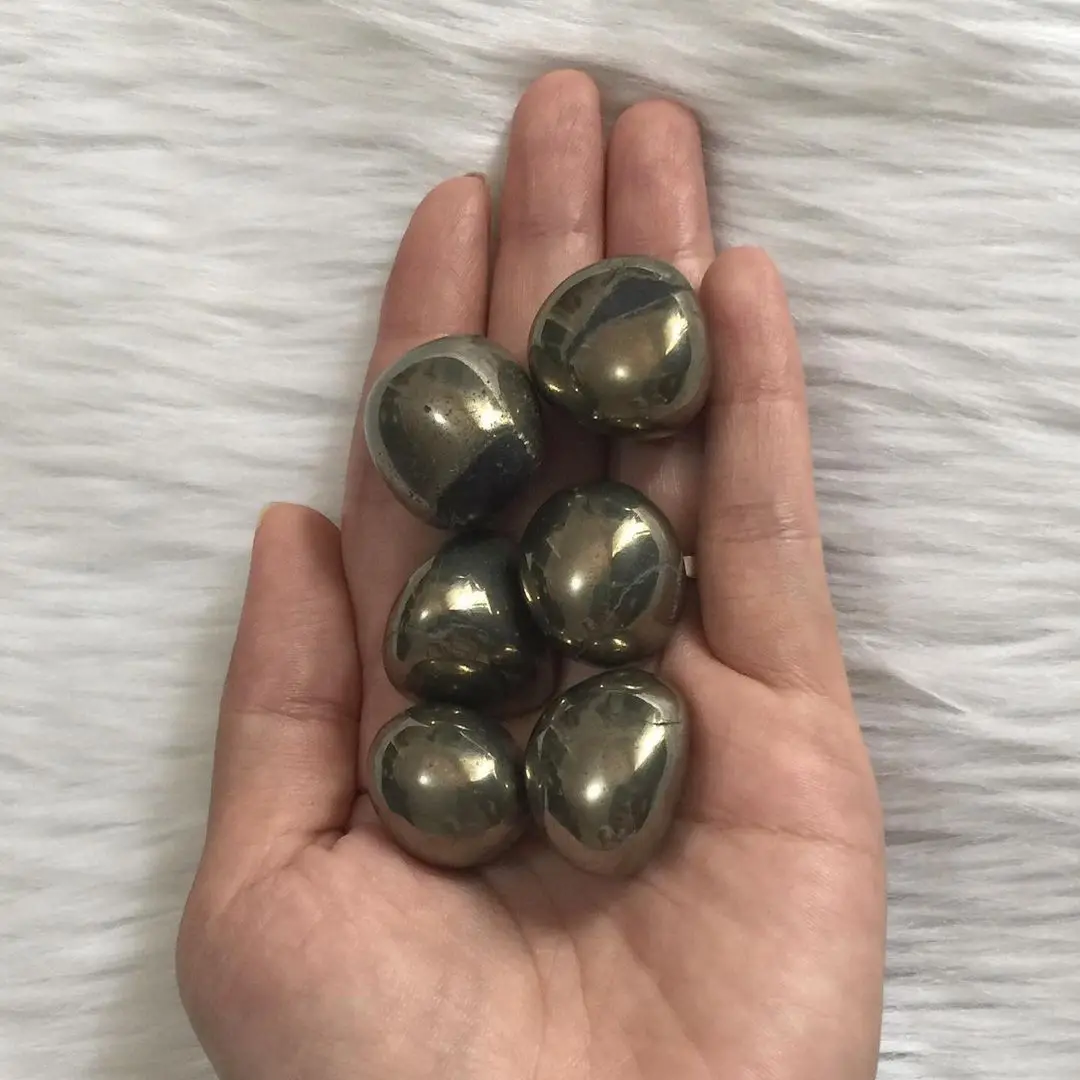 best selling crystal Wholesale natural pyrite tumbled stone for reiki healing mixed crystal tumbled stone for meditation