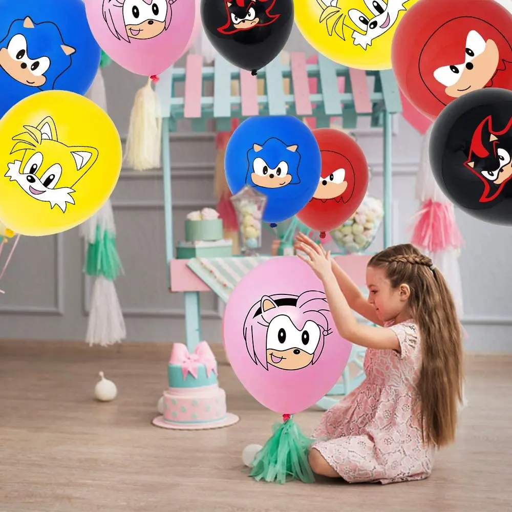 
So-nic Party Supplies for Kids Birthday, Son-ic Party Decorations Included Tableware Tablecloth Birthday Banner Balloons 