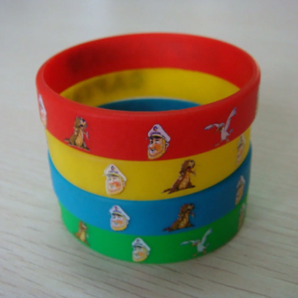 
Promotional adult kid gifts OEM customized CMYK full colorful printed silicone bracelet wristband Band 