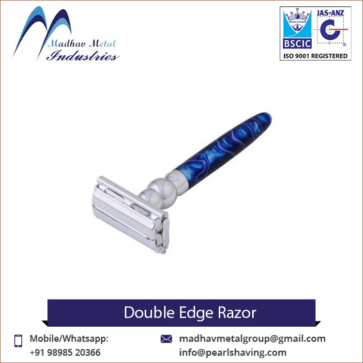  Высококачественная Безопасная бритва с двойным лезвием мужское бритье серебристого цвета безопасная бабочкой