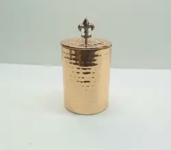 Hammered Metal Candle Stick Holder Copper Round Shape Candle Jar with Lid Small Empty Vintage Candle Jar