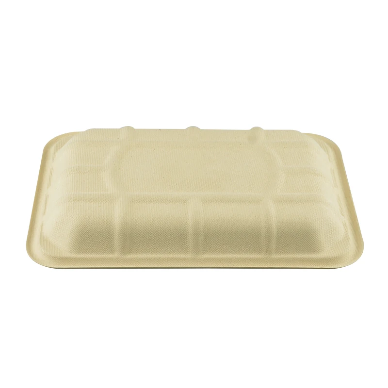 WholeSale sugarcane bagasse pulp paper food tray for meat eco-friendly biodegradable disposable compostable