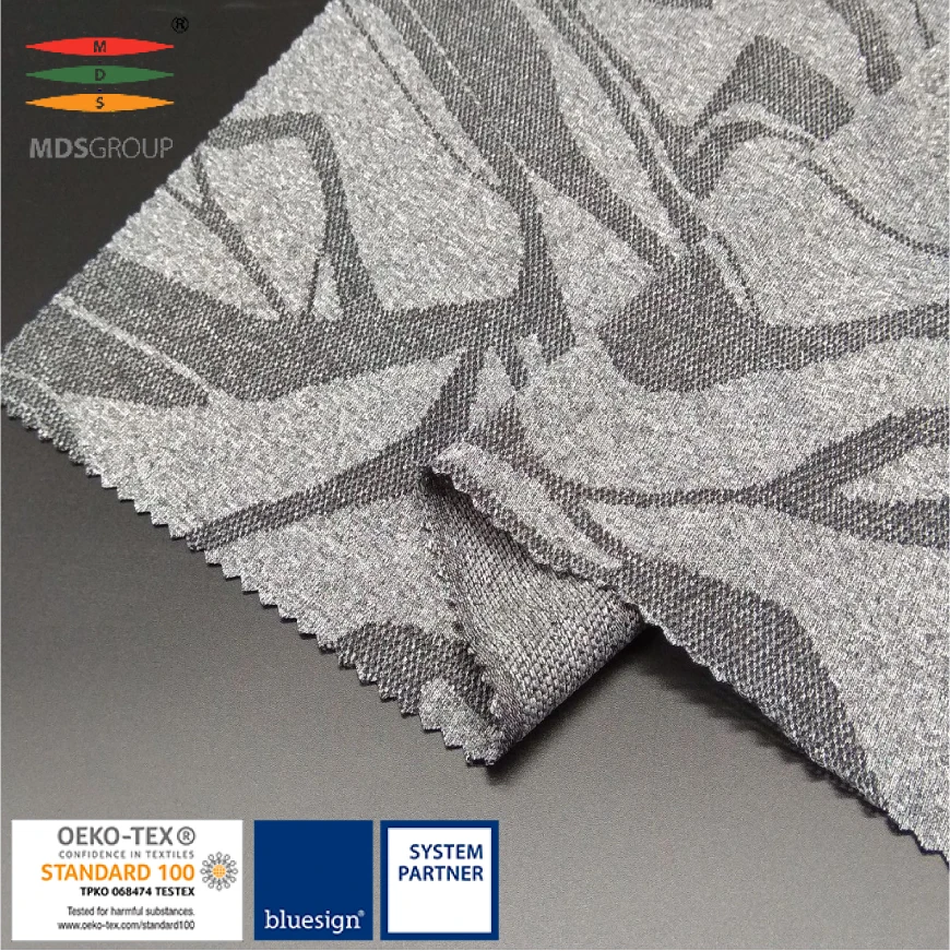 HIGH QUALITY/SPORTSWEAR/LIFE WEAR/T-SHIRT/JERSEY 62%CD POLYESTER 38%POLYESTER CIRCULAR KNIT HYDROPHILIC SPECIAL HEATHER JACQUARD