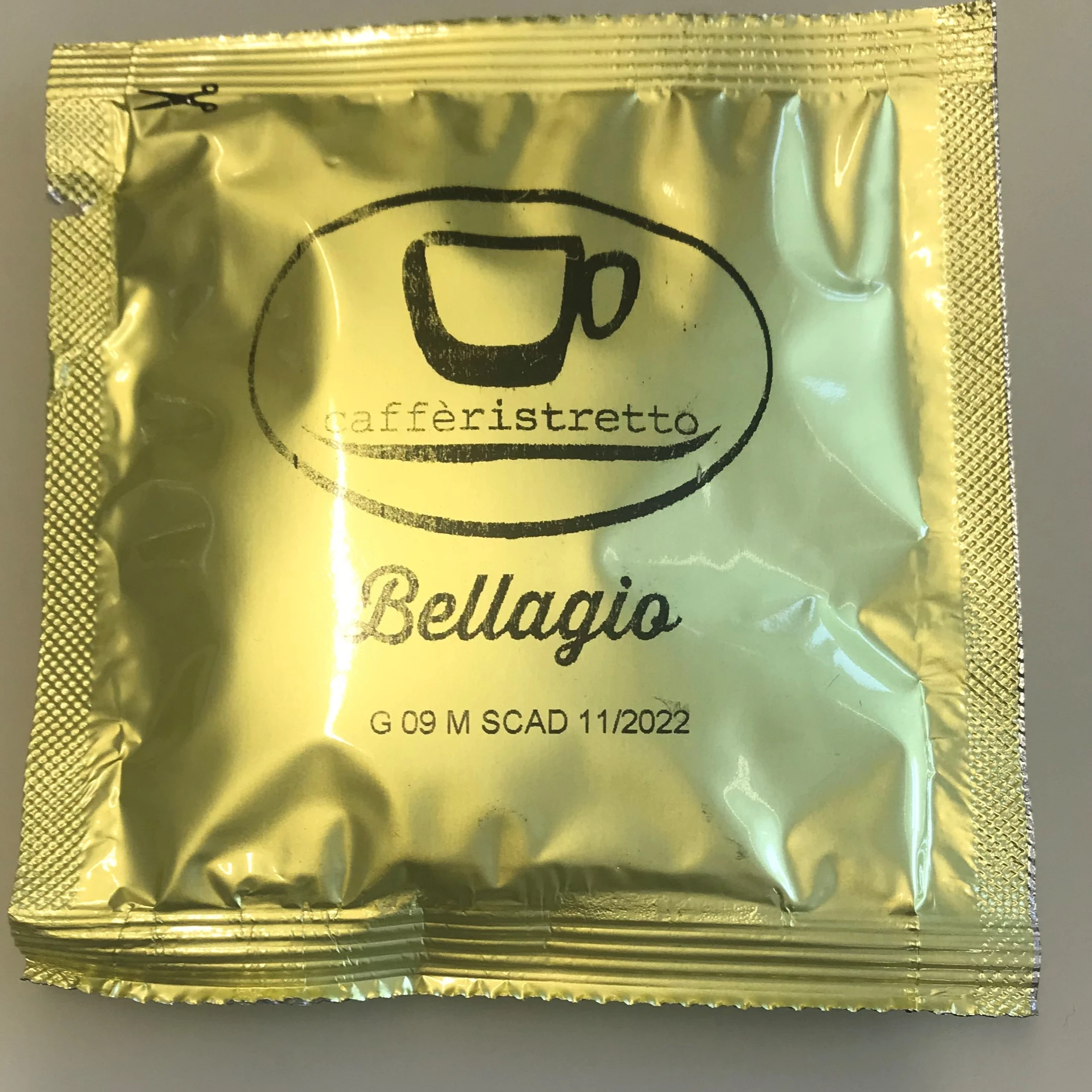 Caffe Ristretto Bellagio Paper Pods Italian Coffee Ground 100% Arabica HACCP IFS BRC