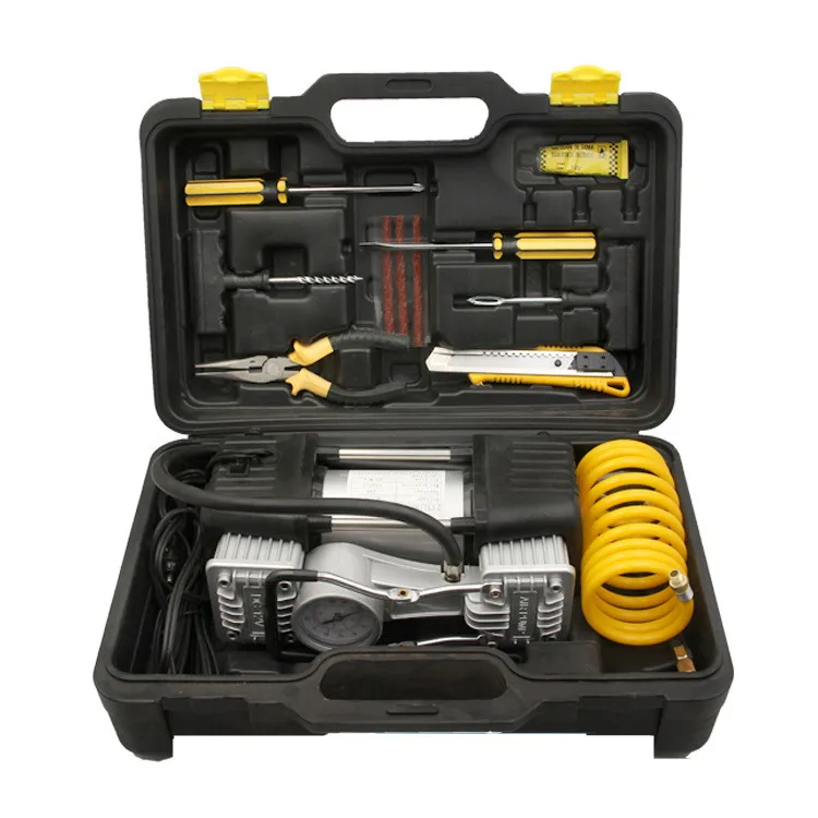 Воздушный компрессор для автомобильного насоса с манометром