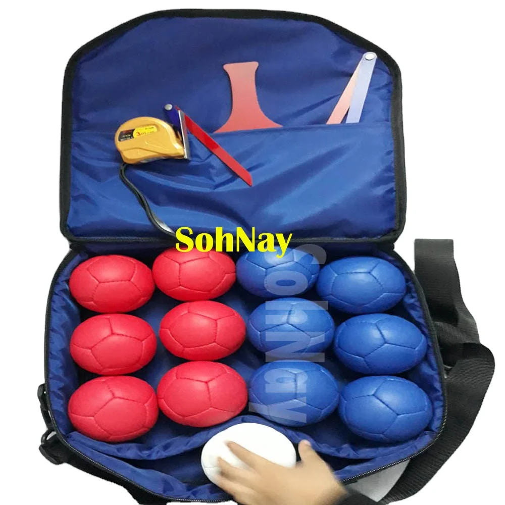 Boccia Balls Sets as per Federation Standards packed in carrying Bag with Customized logos on balls and bag