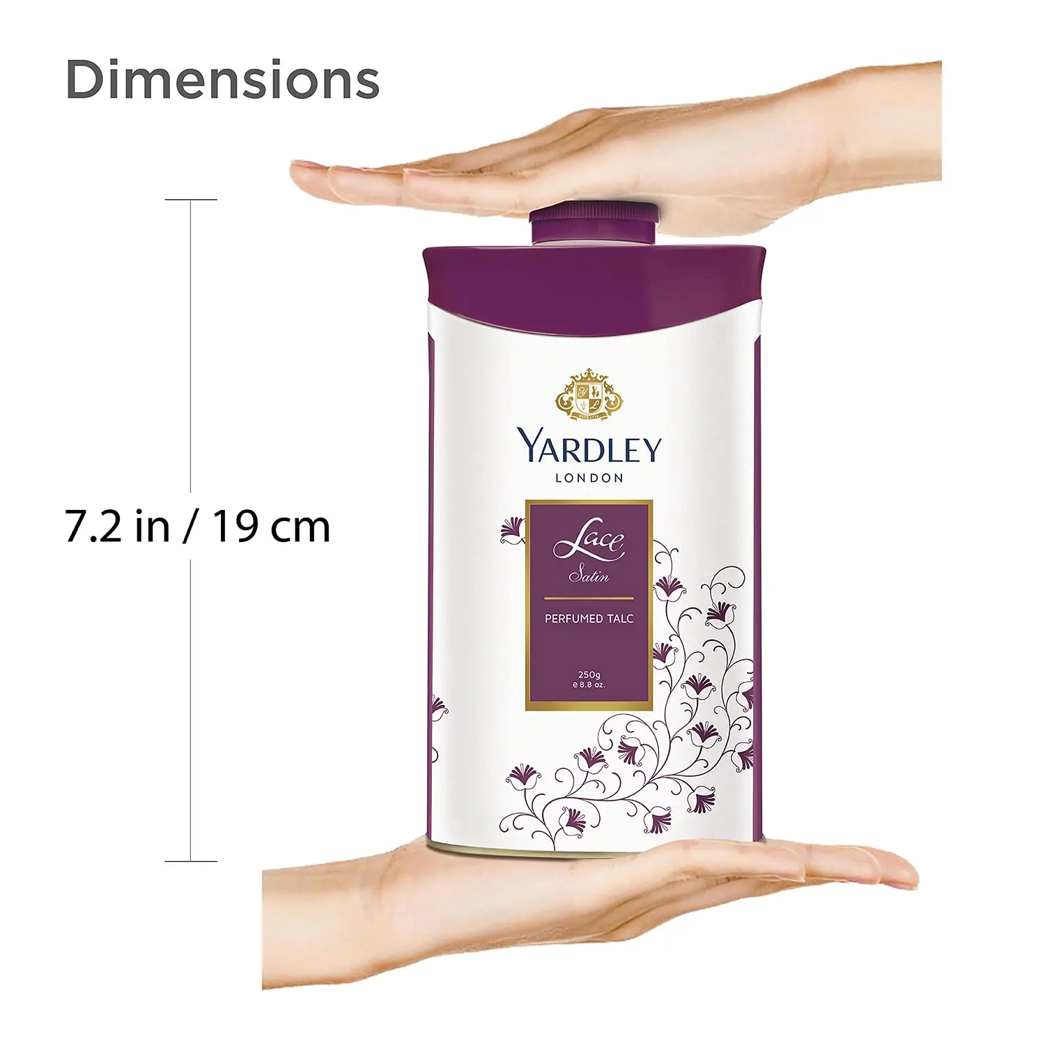 Yardley London Lace Satin Perfumed Talc for Women Best for fine, silky luxury and feel fresh and soft talcum powder - 250g