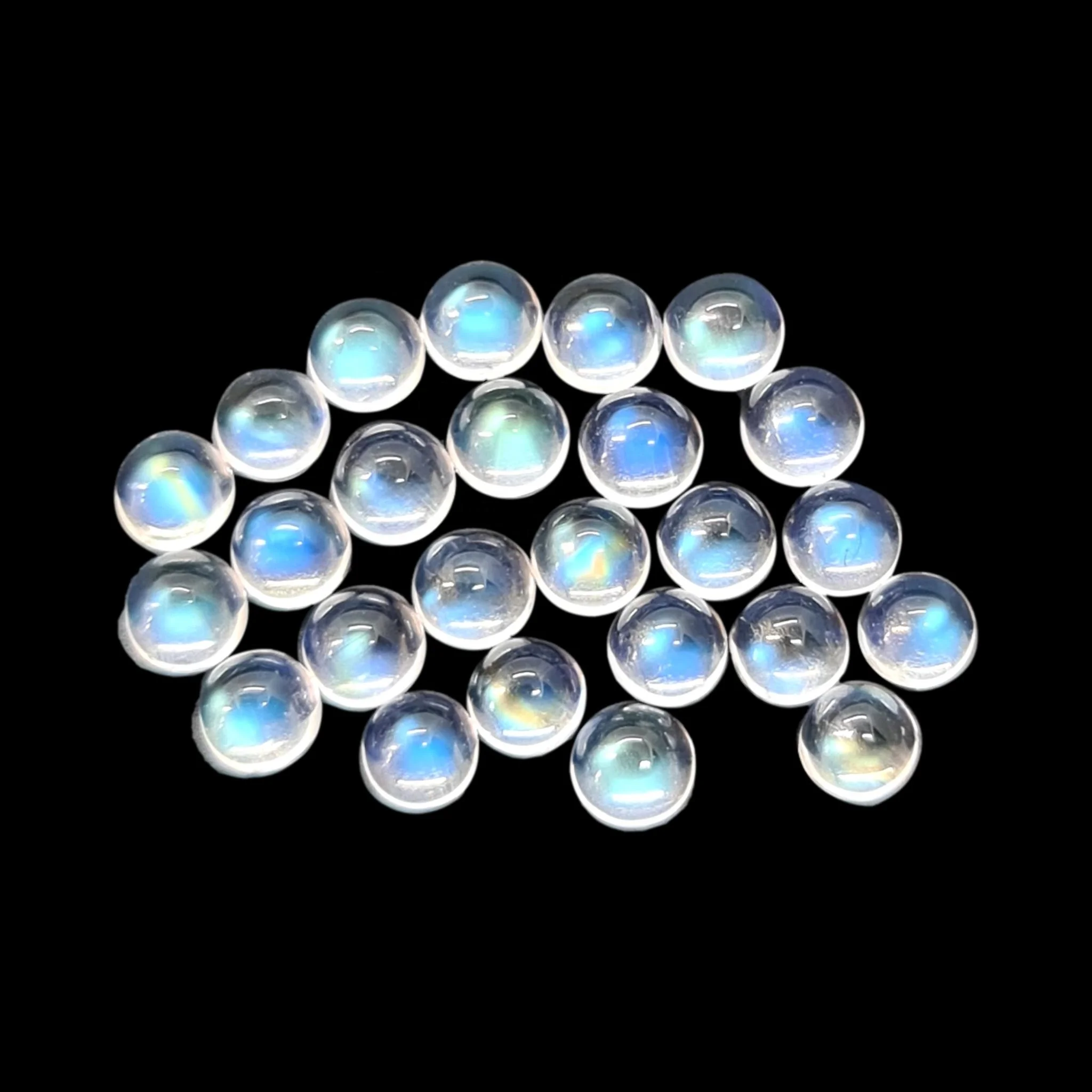 Круглые кабошоны качества AAA с голубым лунным камнем