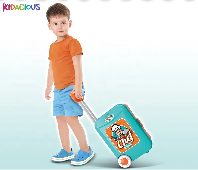 2022 Kidacious 3-in-1 Kitchen Set with Trolly for Kids Pretend Play Learning Kitchen-themed Children Toys Kit