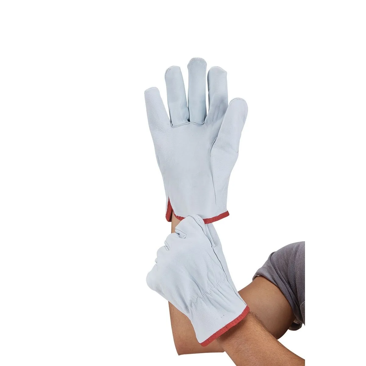 In Pairs Heavy Duty Durable Cowhide Leather Work Gloves  Driver Gloves for Truck Driving, Warehouse, Gardening Duty